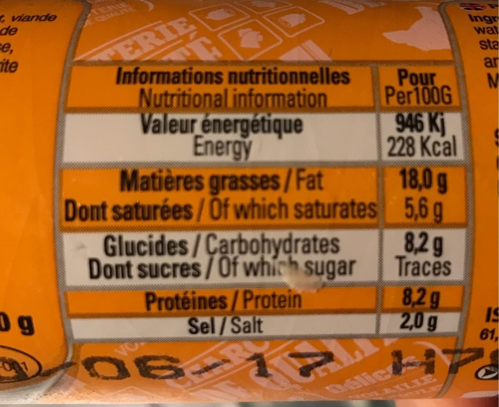 Isla Mondial 500G Saucisson Poulet Halal packshot