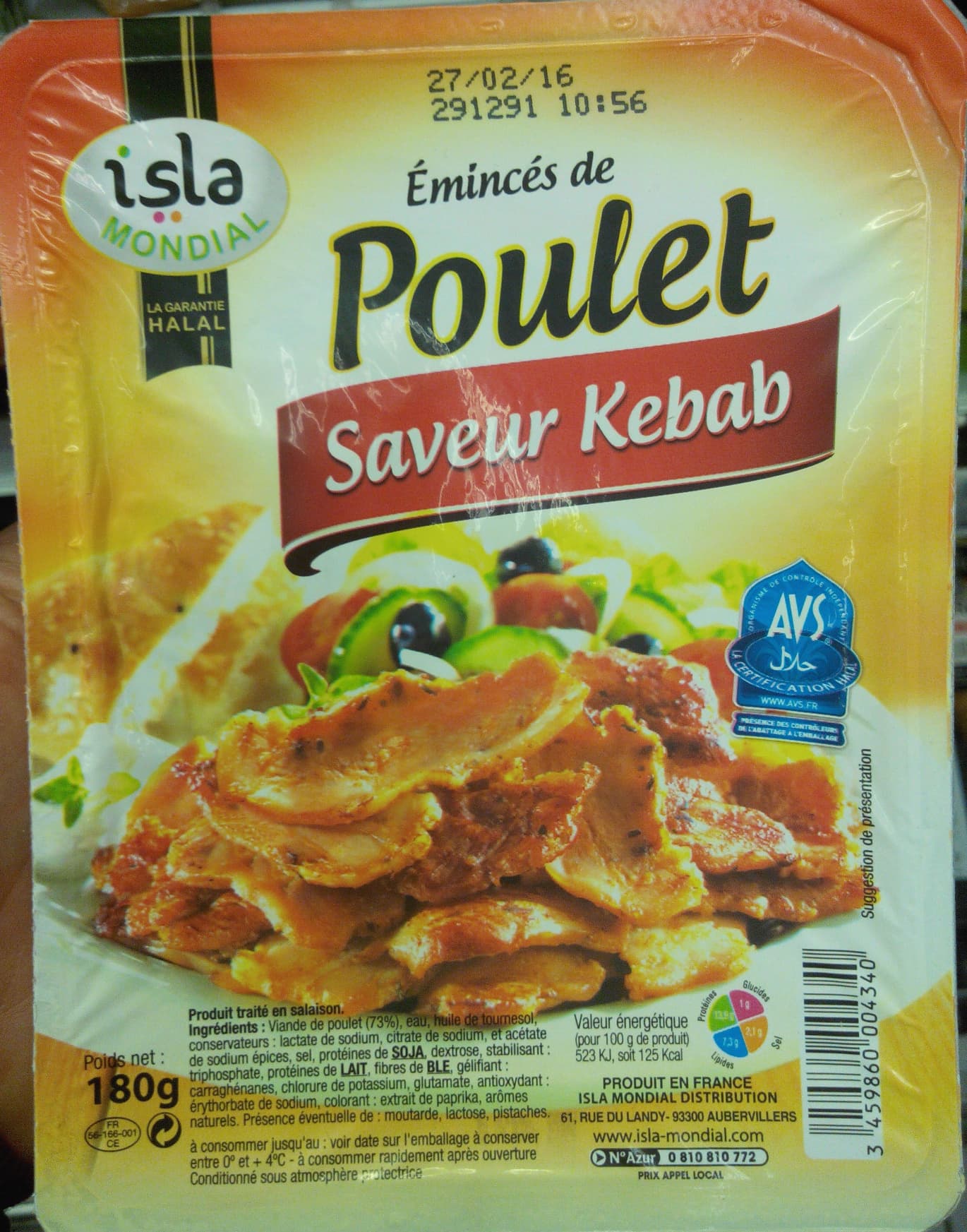 Isla Mondial Émincés de Poulet Saveur Kebab packshot