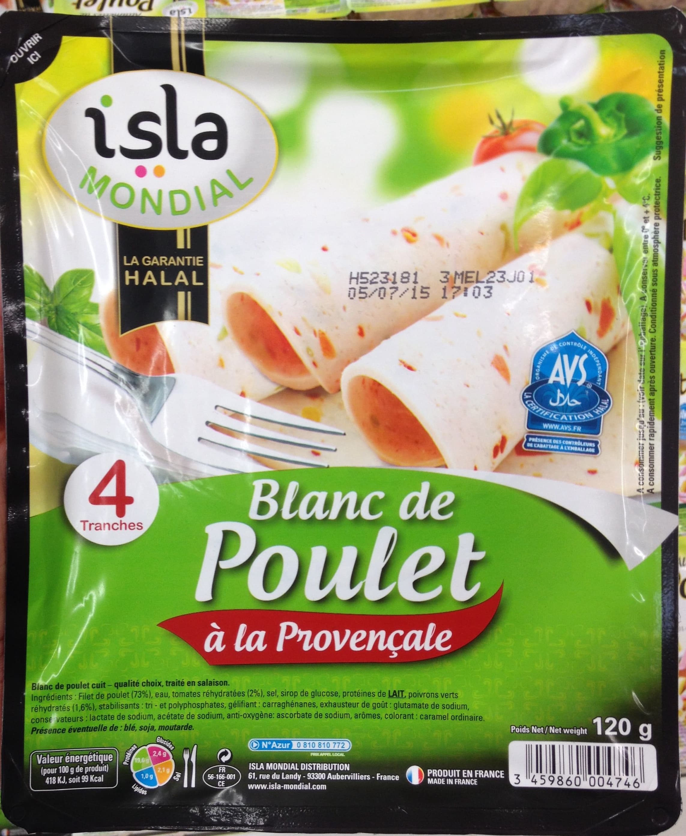 Isla Mondial Blanc de poulet à la provençale packshot