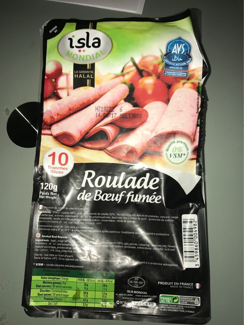 Isla Mondial Roulade de bœuf halal fumée Isla packshot