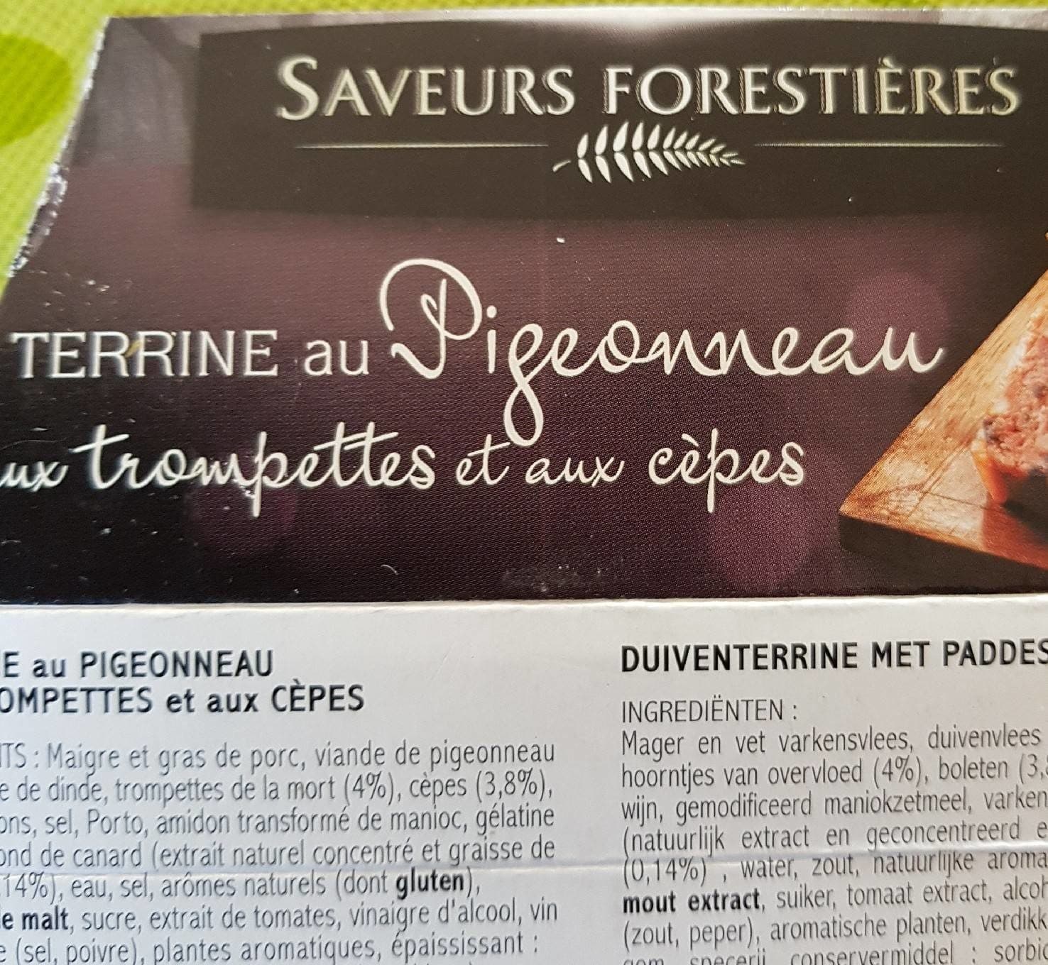 Saveurs Forestières Terrine au Pigeonneau packshot