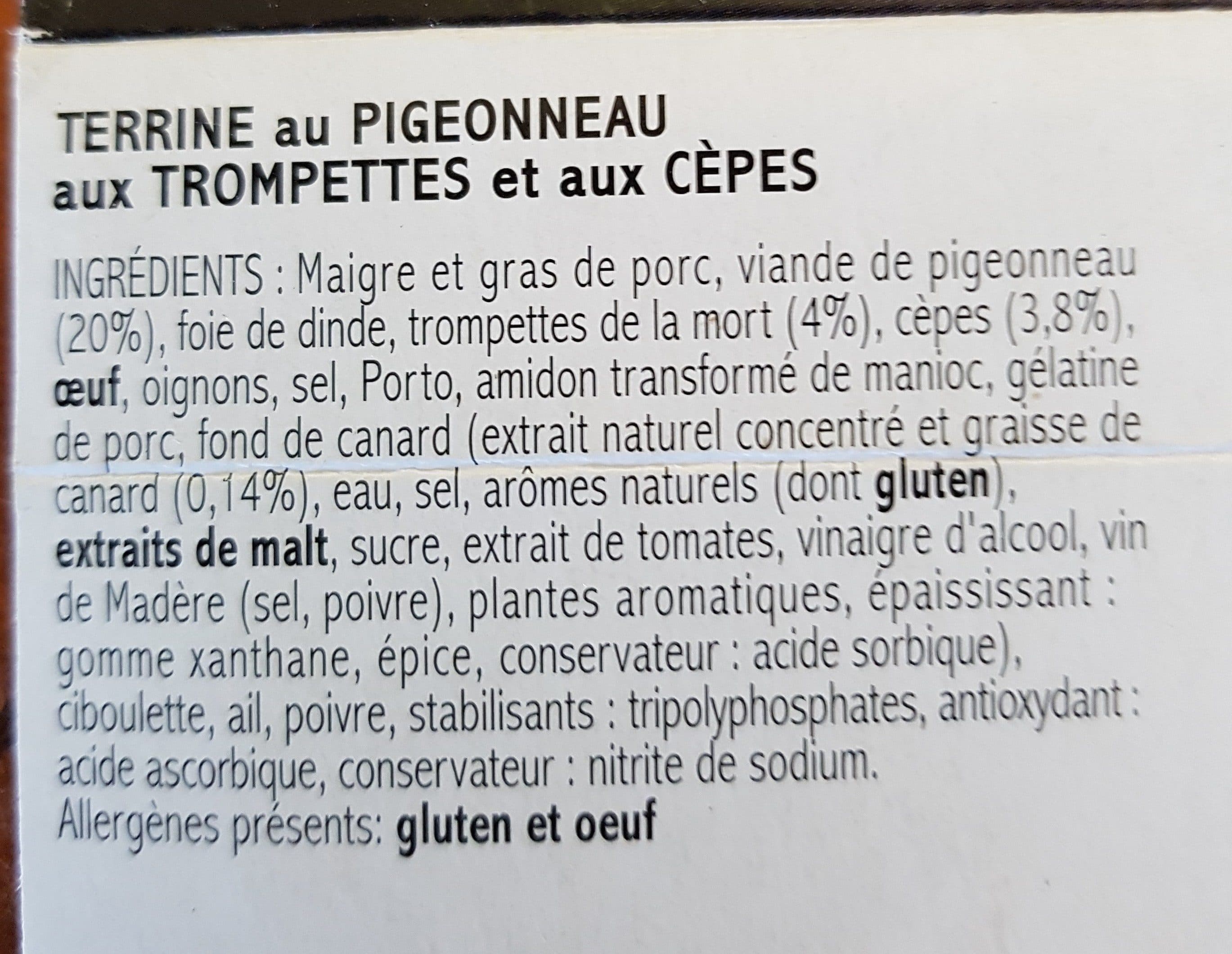 Saveurs Forestières Terrine au Pigeonneau packshot