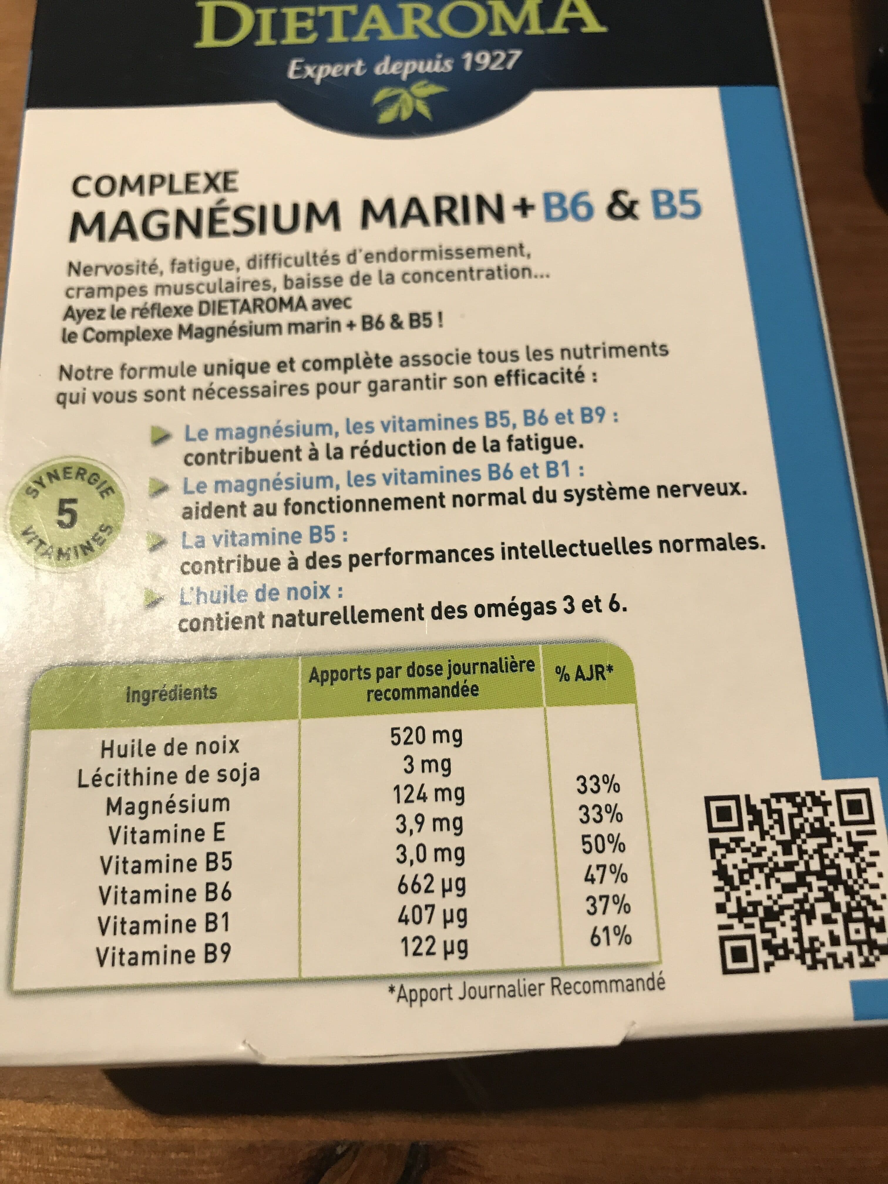 Dietaroma Complexe Magnesium Marin B6 - 60 Capsules - Dietaroma packshot