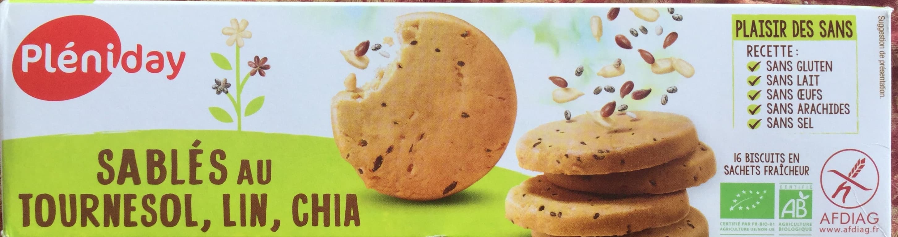 Pleniday Sablés au Tournesol, Lin, Chia packshot