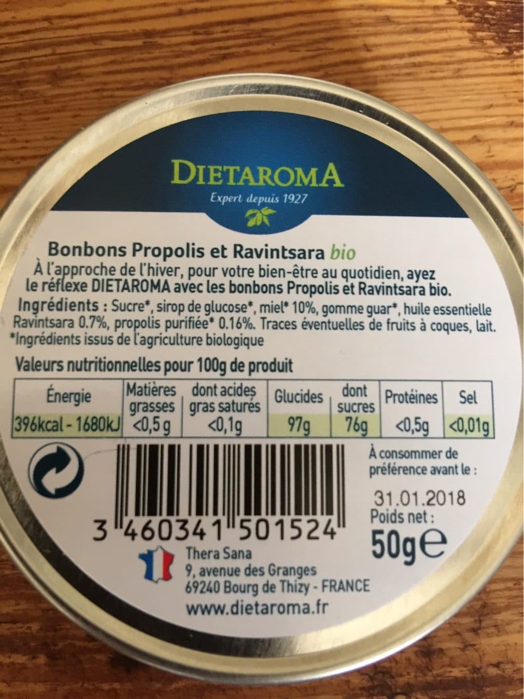 Dietaroma Bombons Propolis Ravintsara packshot