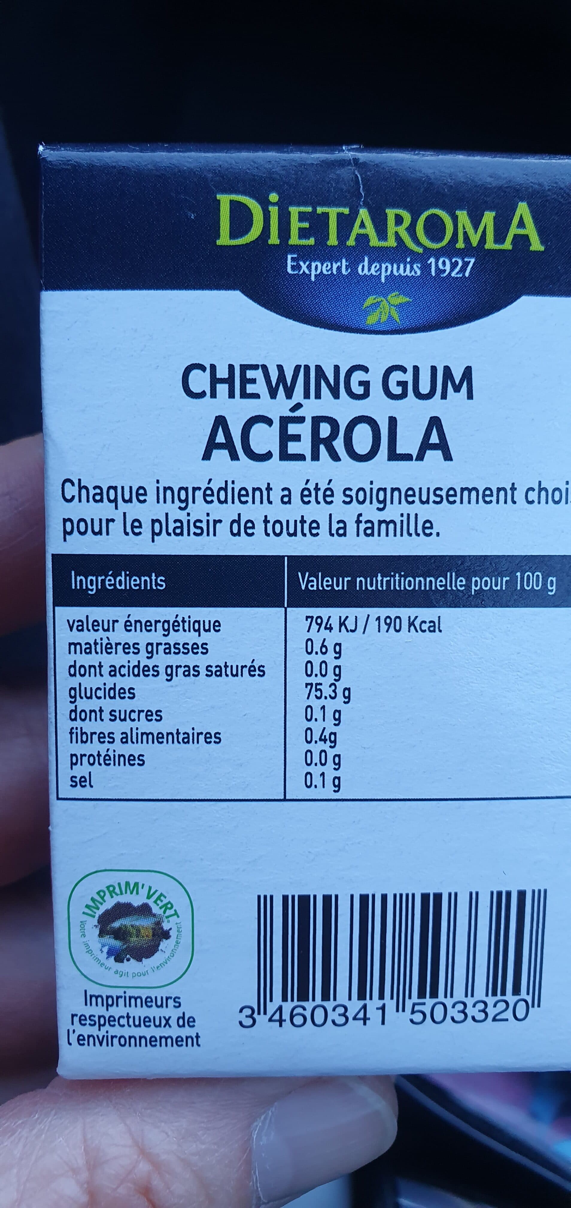 Dietaroma Chewing-gum Acérola packshot