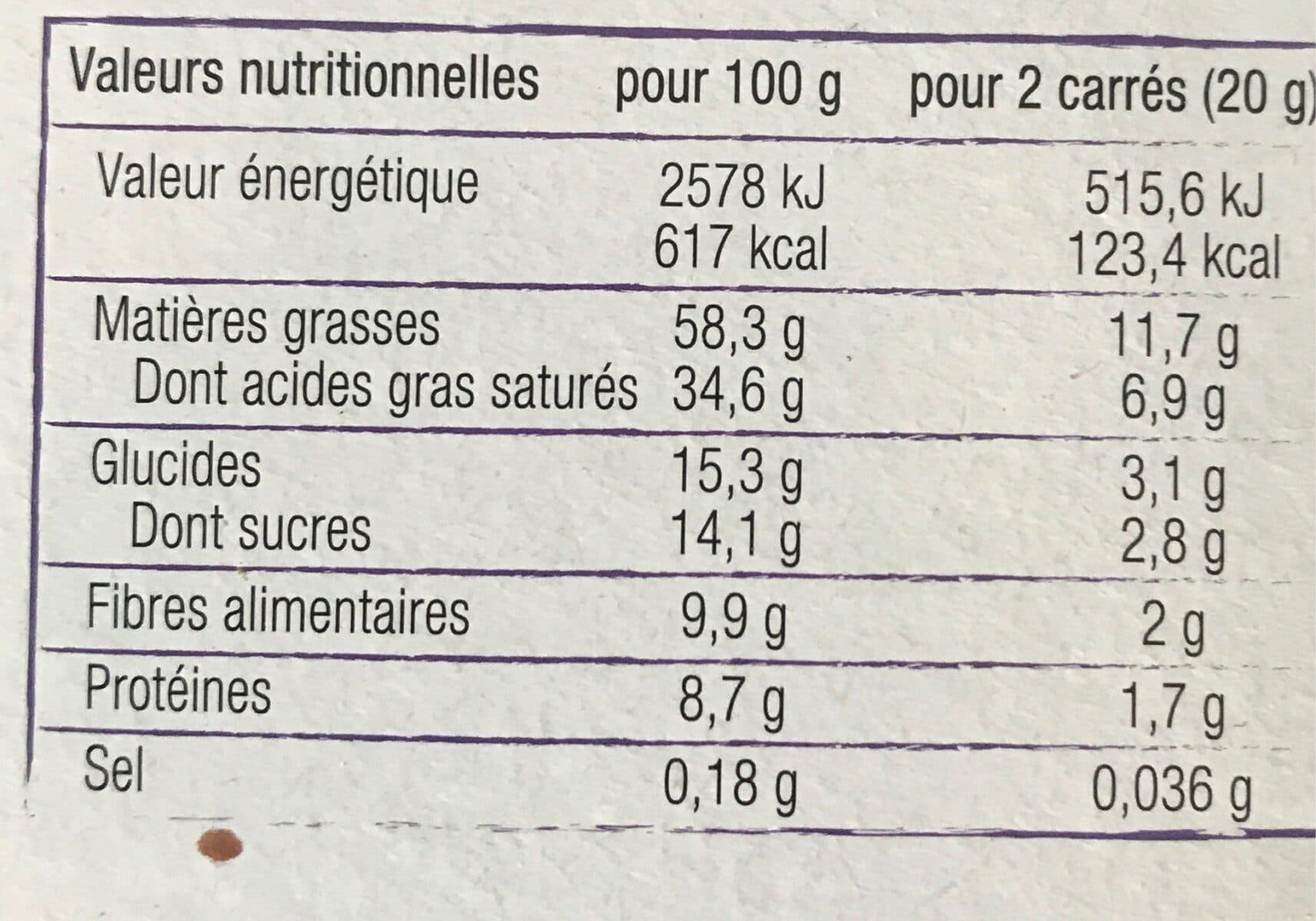 Pléniday Chocolat noir aux eclats de noisettes packshot