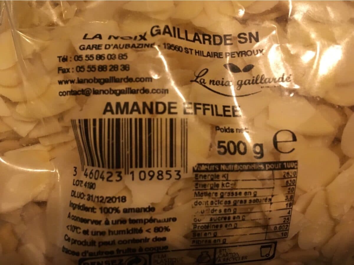 Open Food Facts Amande Effilée packshot
