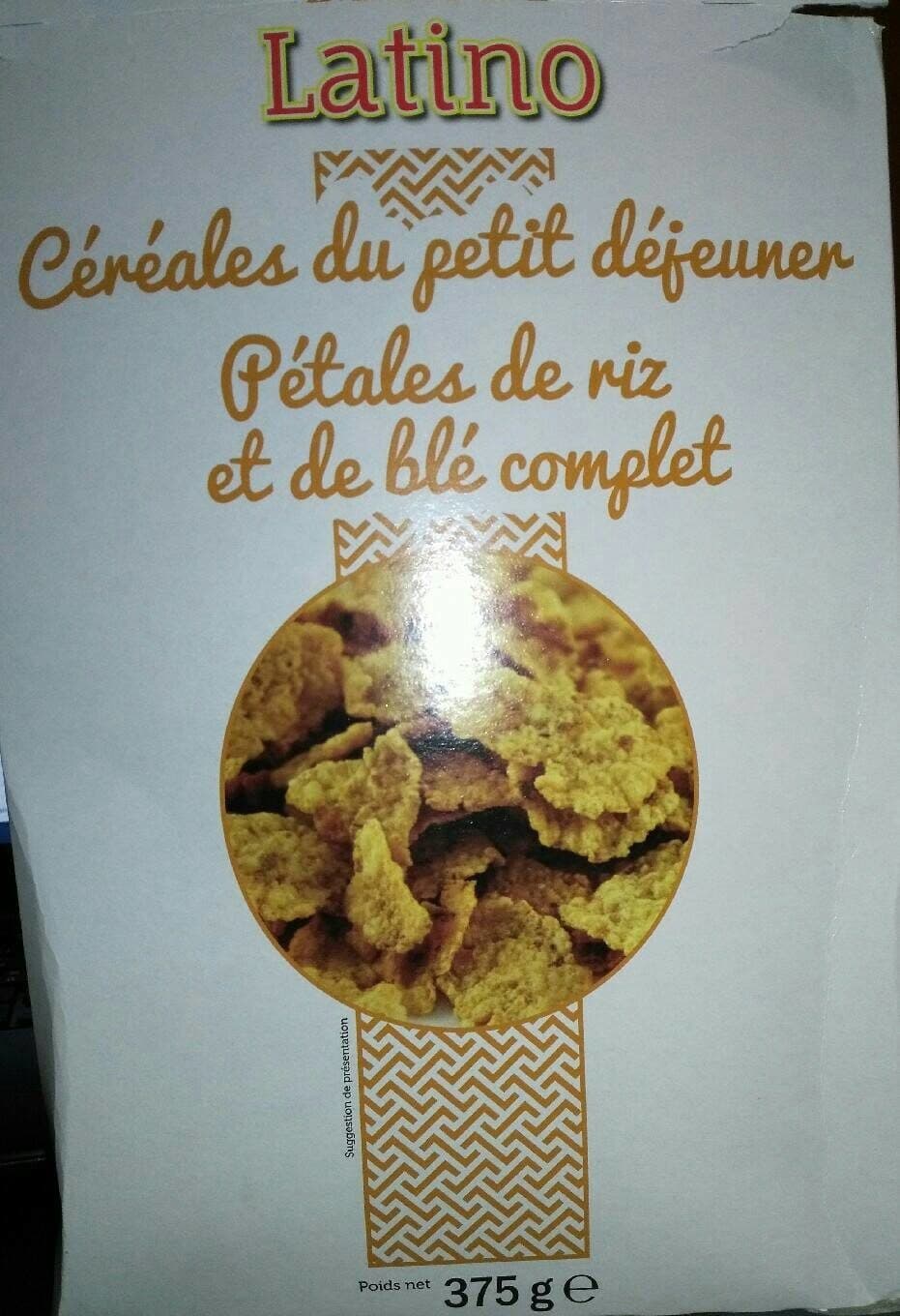 Latino Céréales du petit déjeuner Pétales de riz et de blé complet packshot