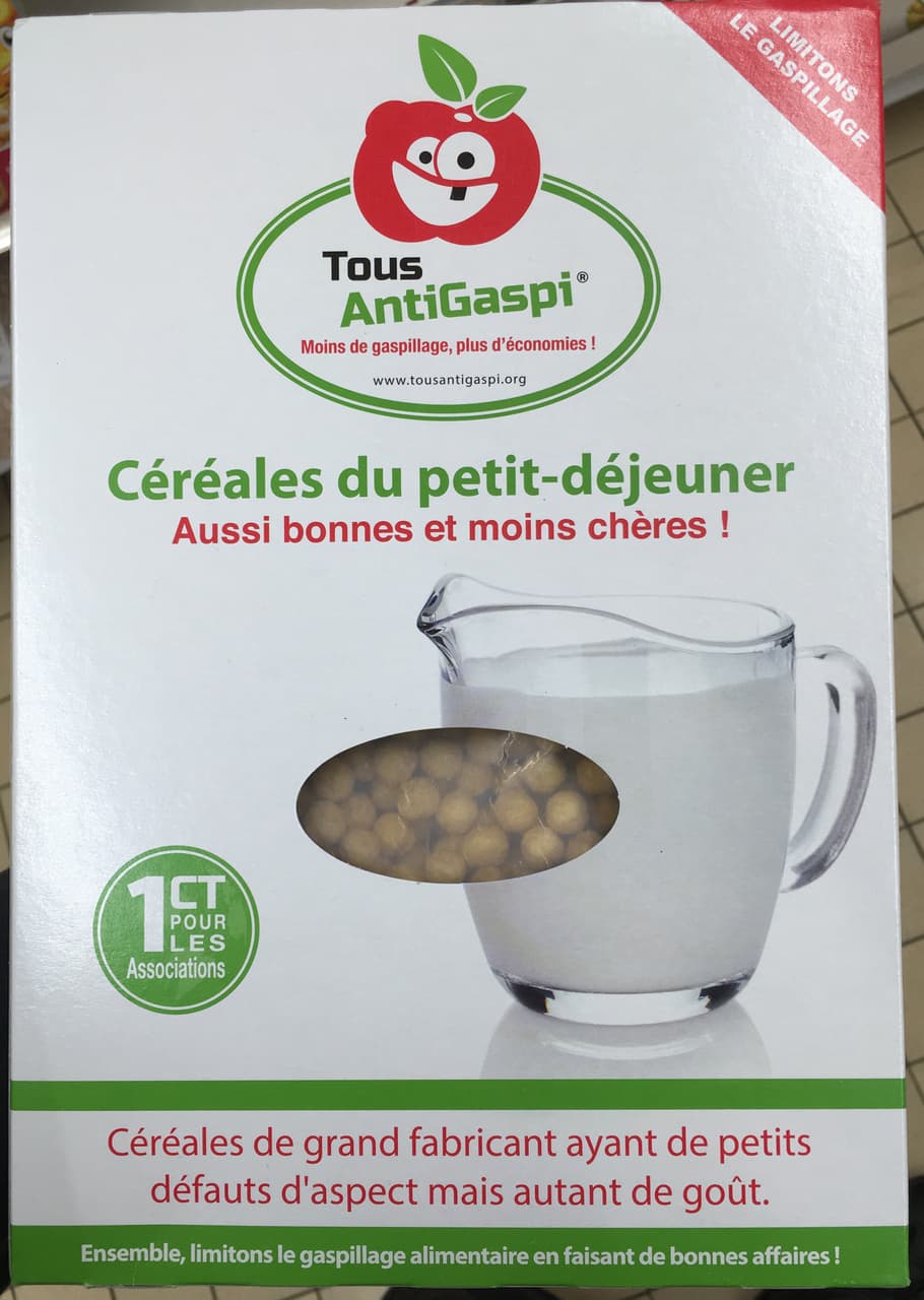 Tous AntiGaspi Céréales du petit-déjeuner (boules de maïs soufflées au miel) packshot