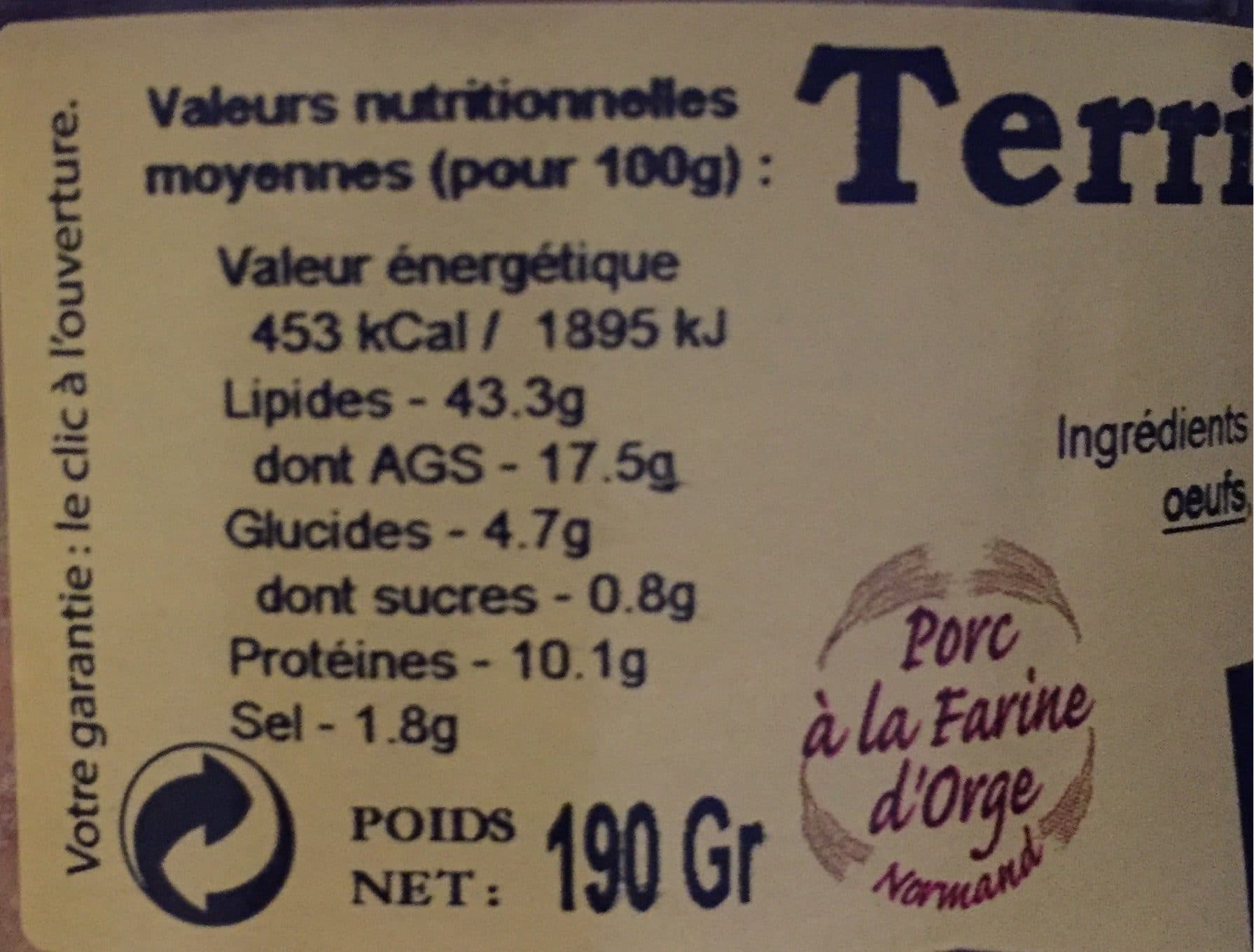 Les Terrines D’Augustine Terrine campagnarde au calvados packshot