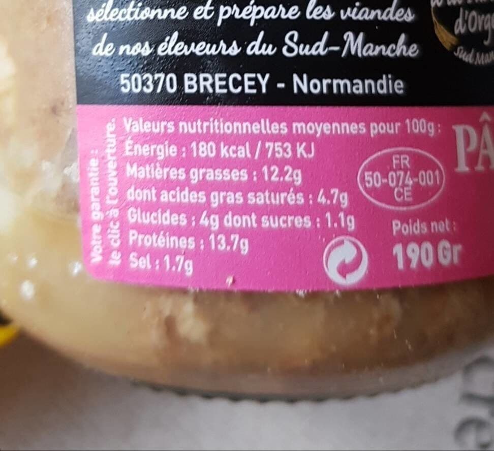 Les Terrines d'Augustine PATE NORMAND D'ANTAN packshot