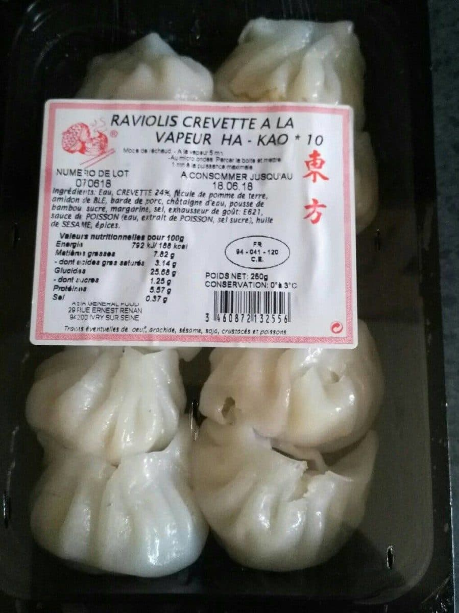 Asia General Food Raviolis Crevette à la Vapeur packshot