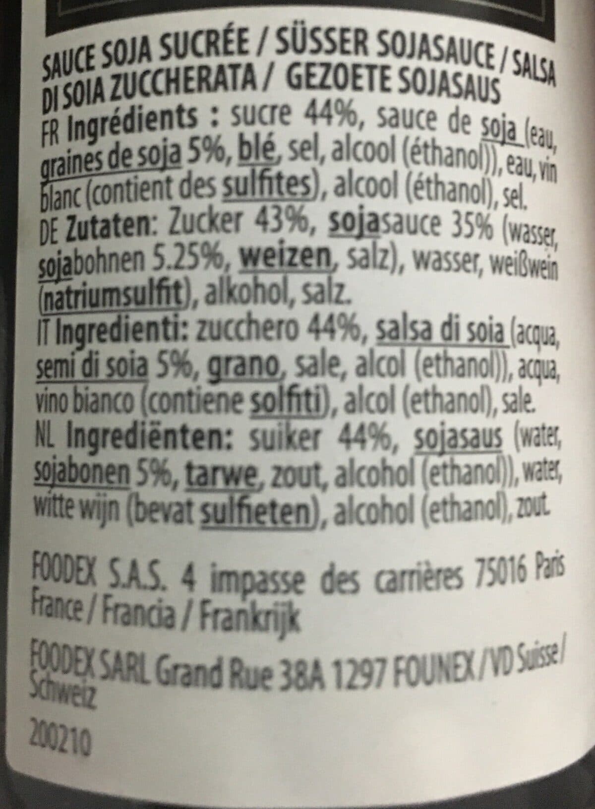Open Food Facts Sauce de soja sucrée packshot