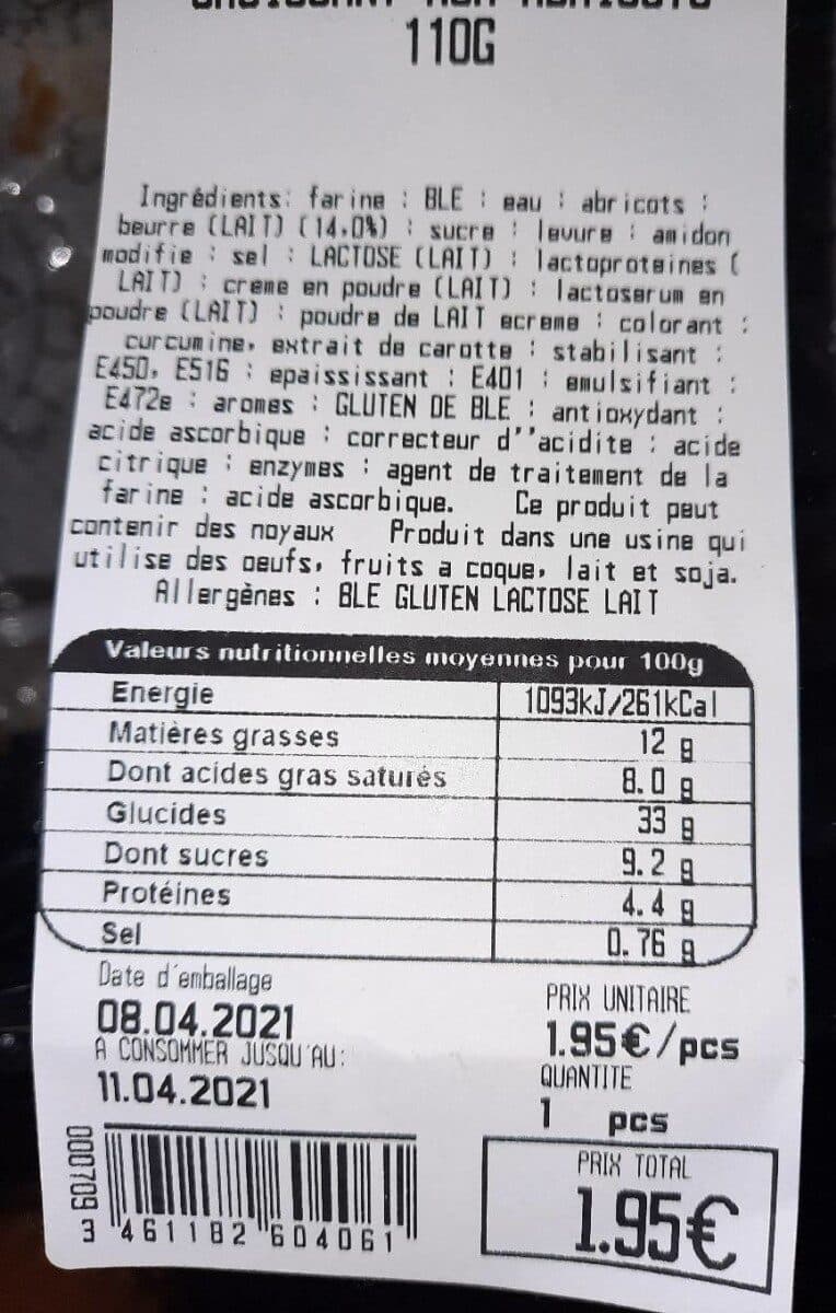 Open Food Facts Croissant aux abricots packshot