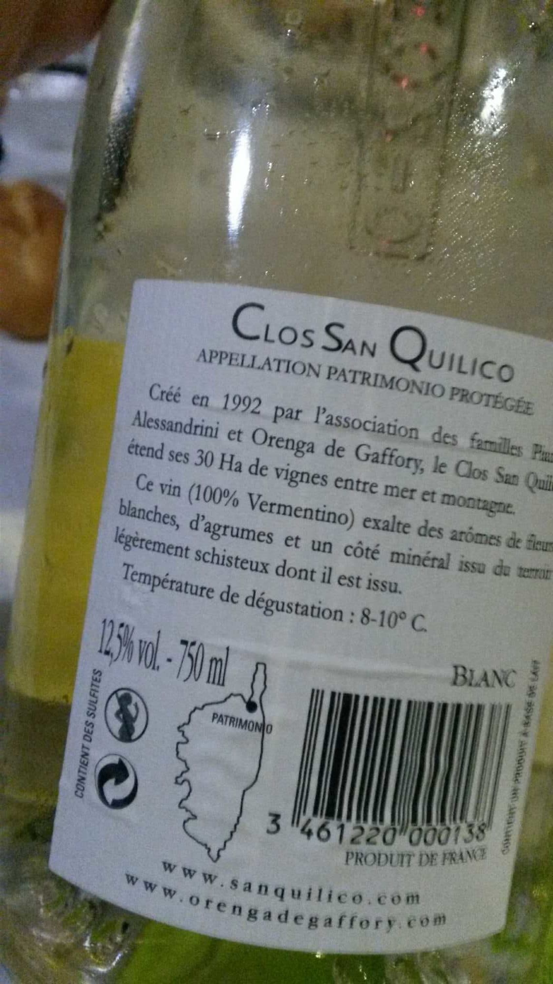AOP Patrimonio clos San quilico packshot