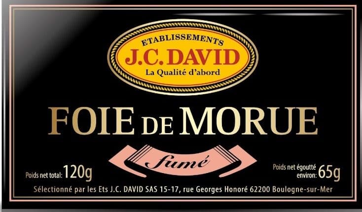 J.C. David Foie de morue fumé packshot
