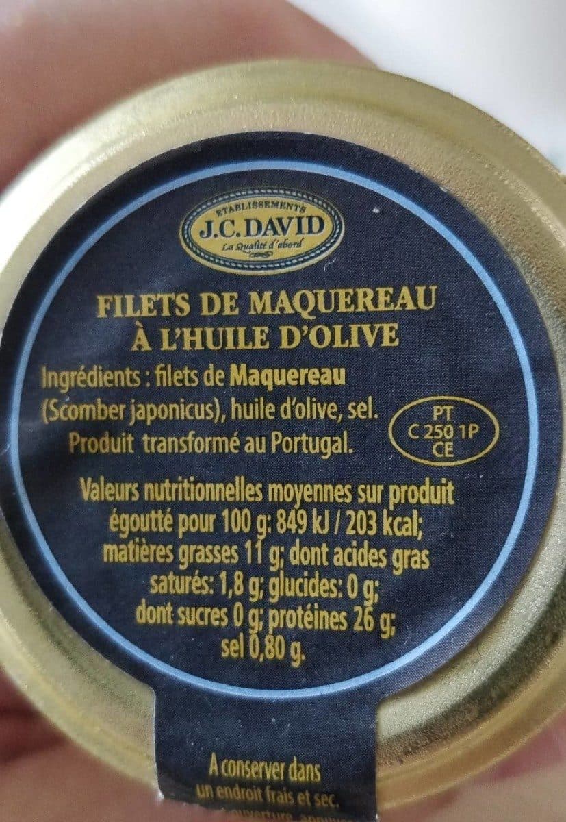 J.C. David Filets de Maquereau à l'huile d'olive packshot