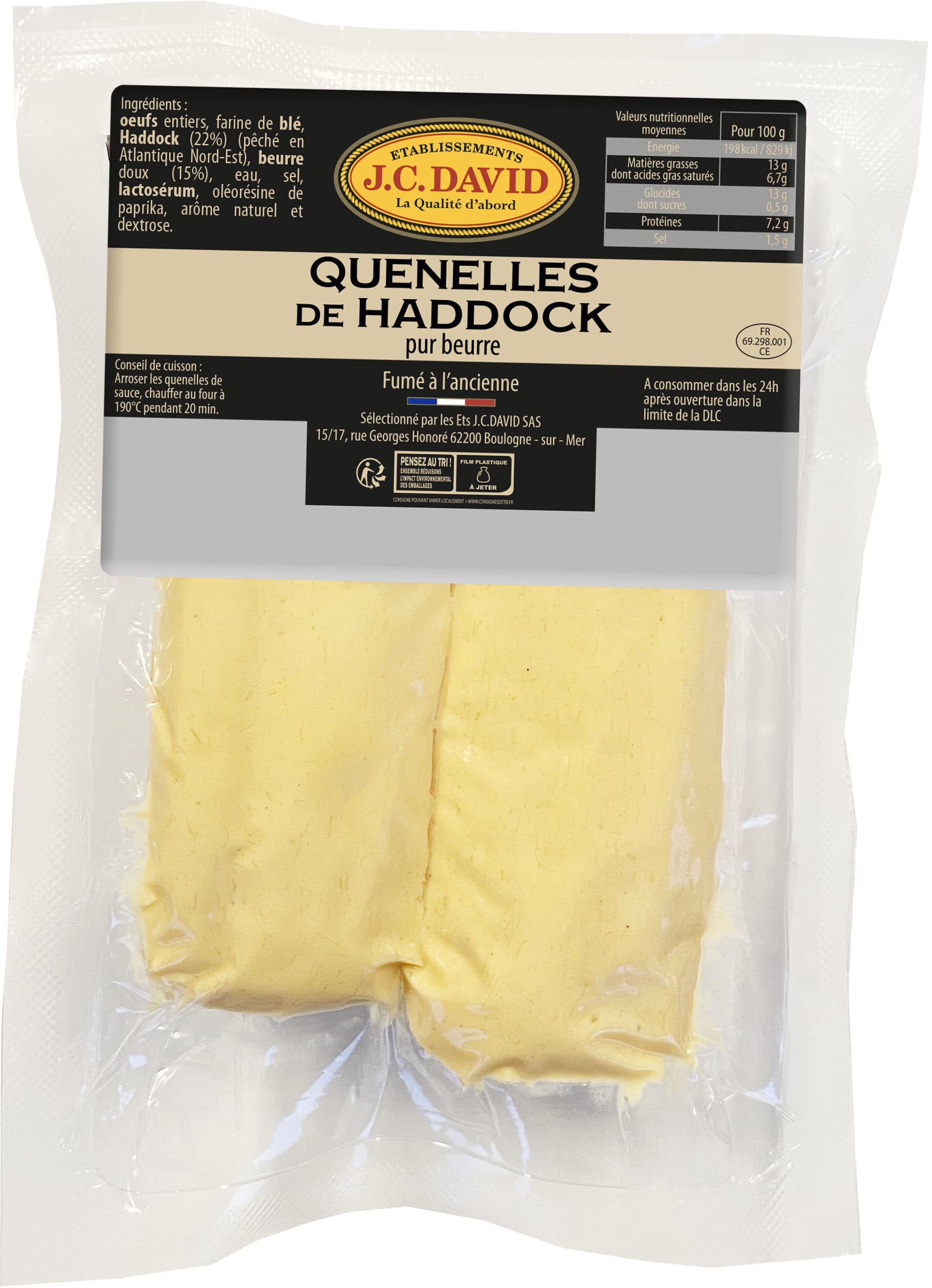 J.C.David Quenelles de Haddock packshot