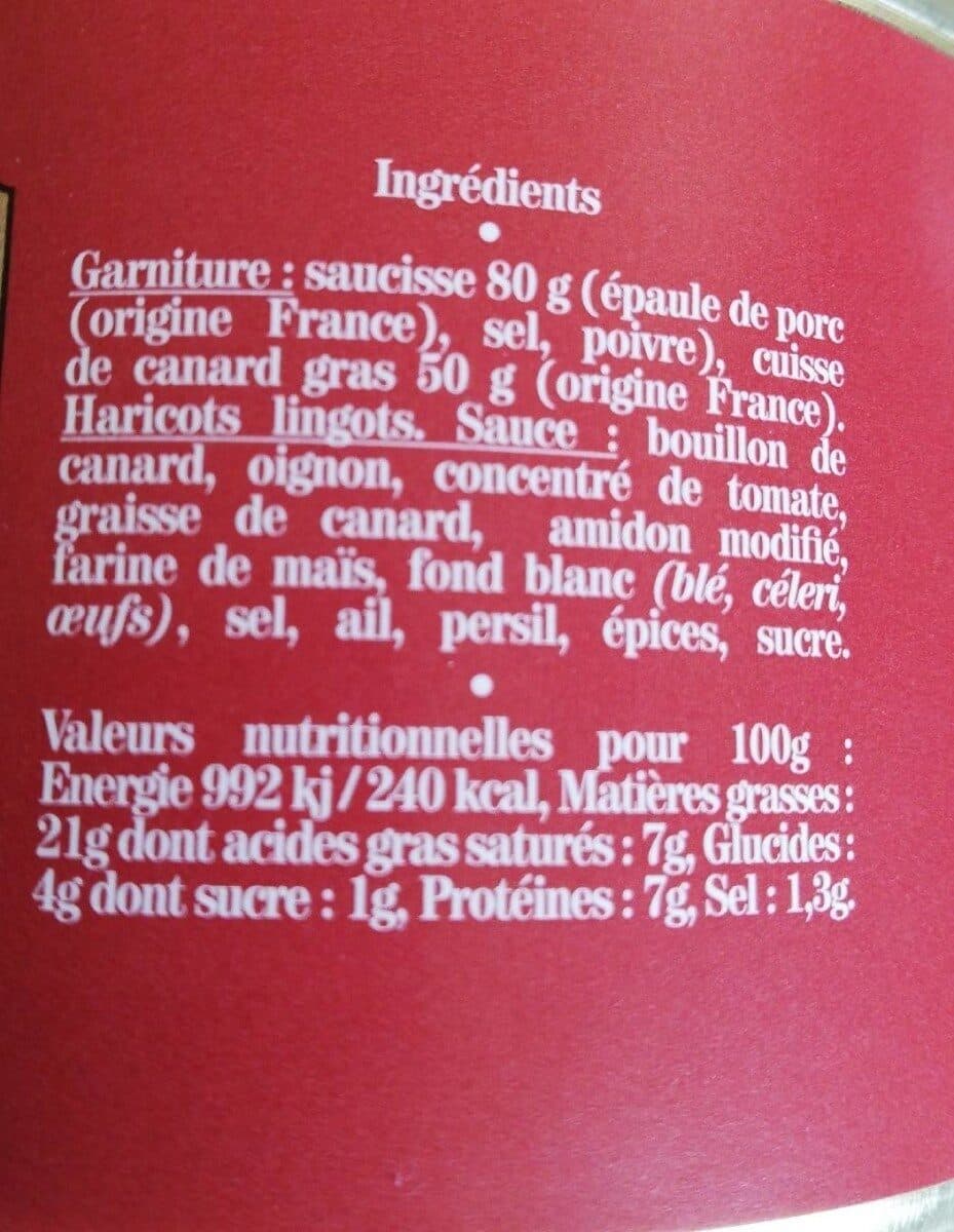 Open Food Facts Cassoulet au confit de canard packshot