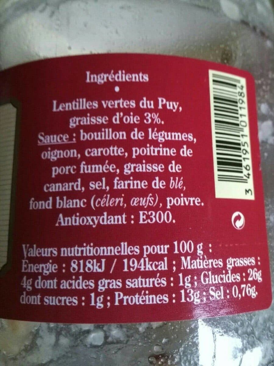 Godard Lentilles vertes du Puy cuisinées à la graisse d'oie packshot