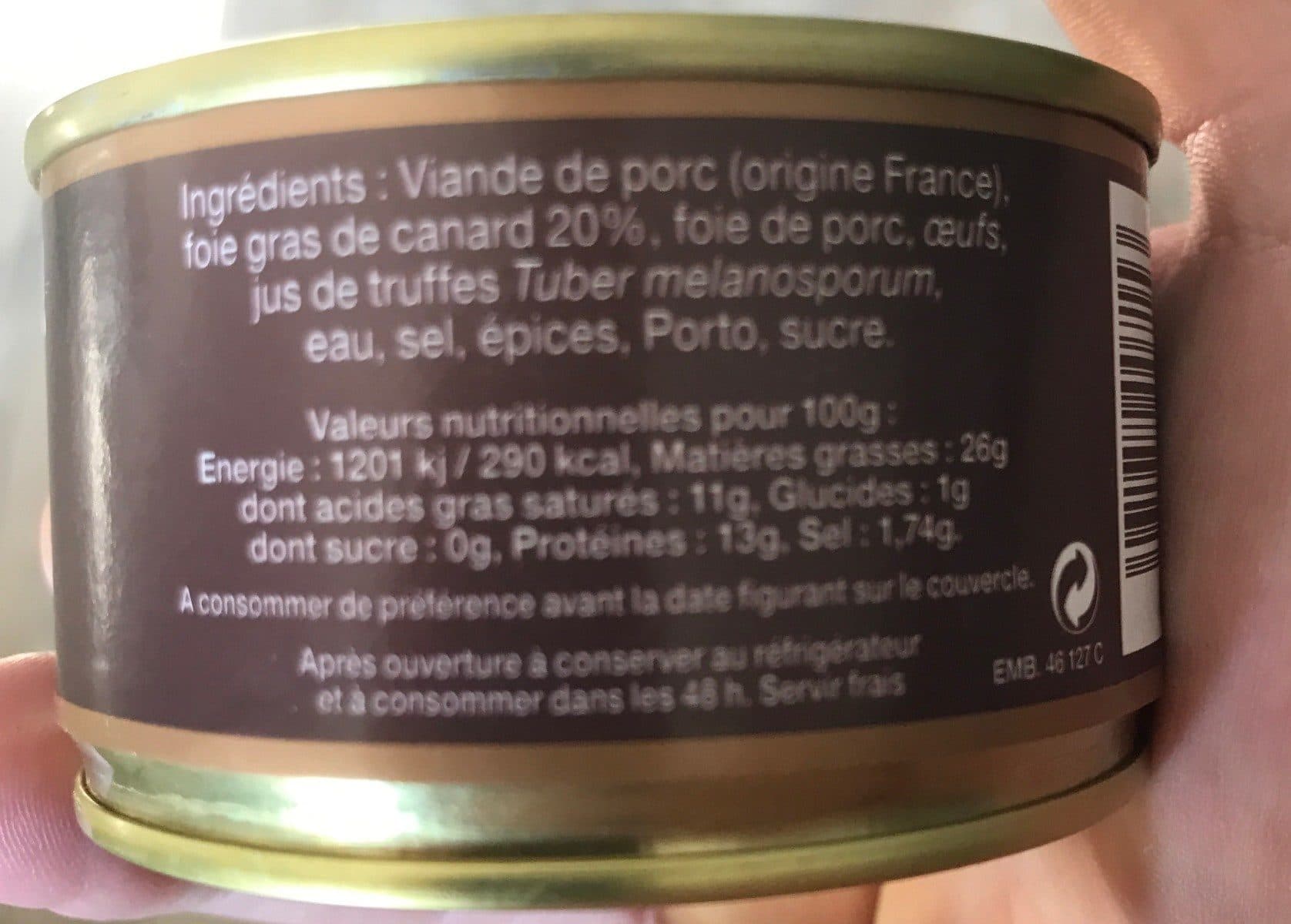 Open Food Facts Terrine au foie de canard et jus de truffes packshot