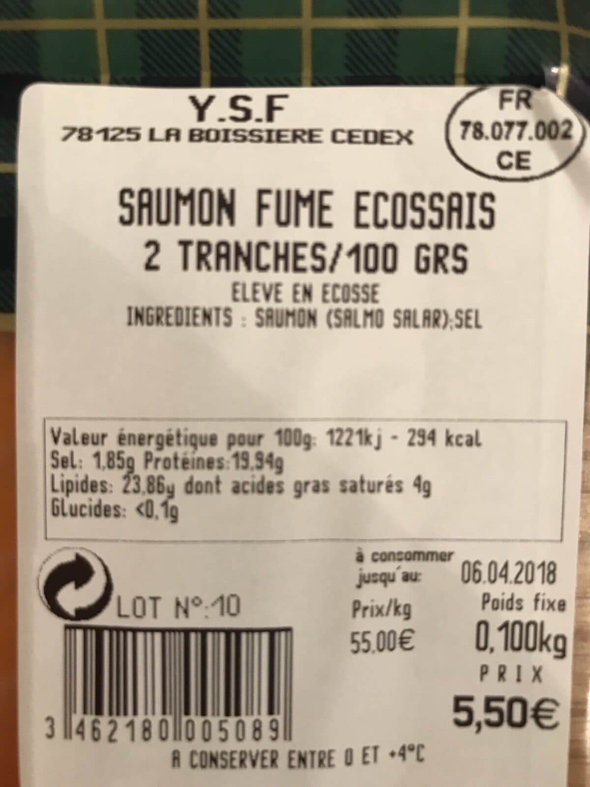 Open Food Facts Saumon fume ecossais packshot