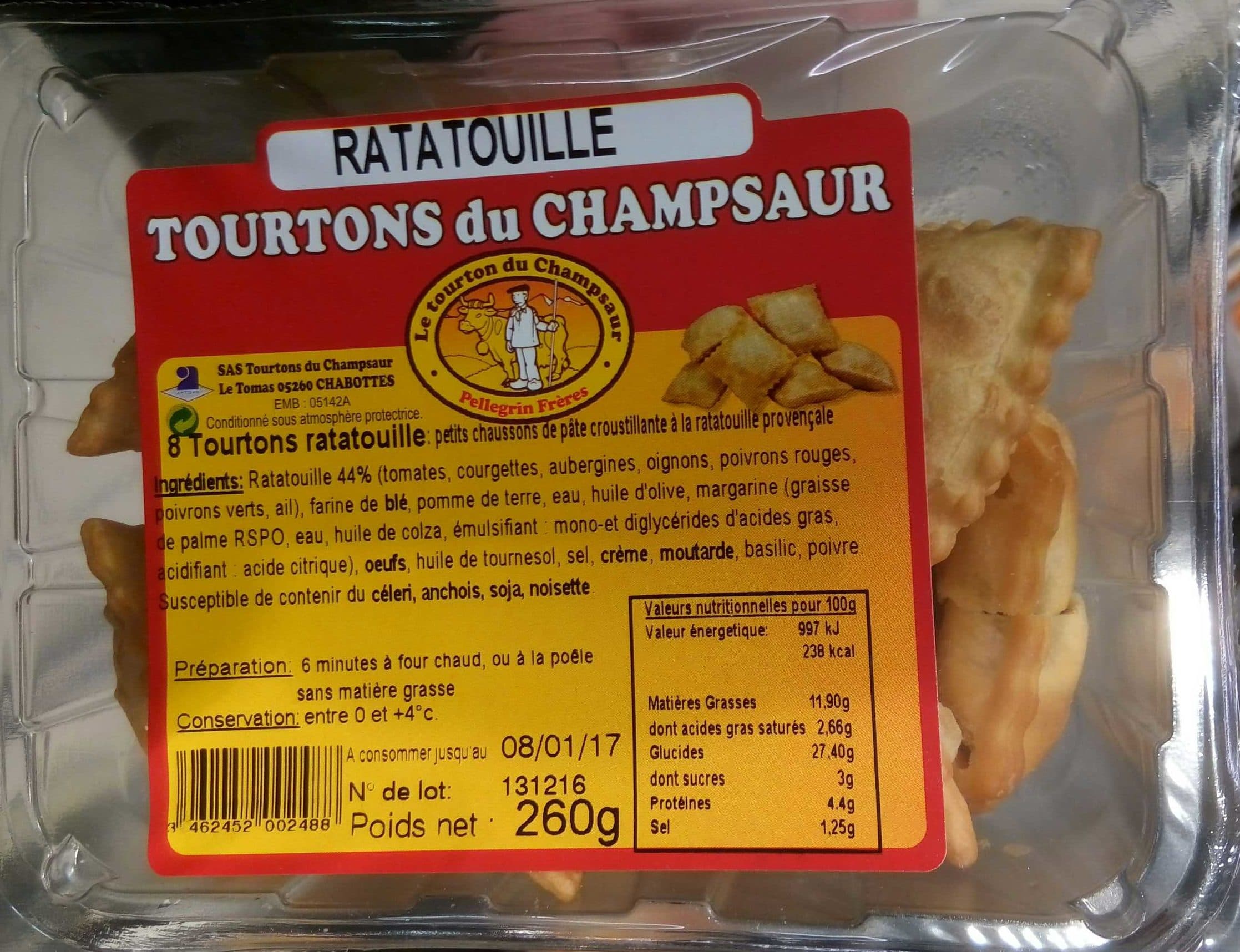 Pellegrin Frères Tourtons du Champsaur Ratatouille packshot