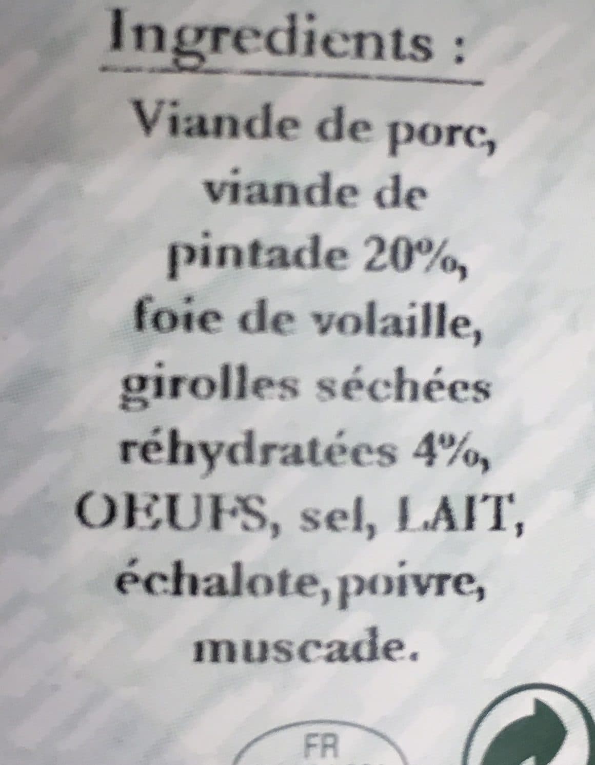 Aucune Terrine De Pintade Aux Girolles packshot
