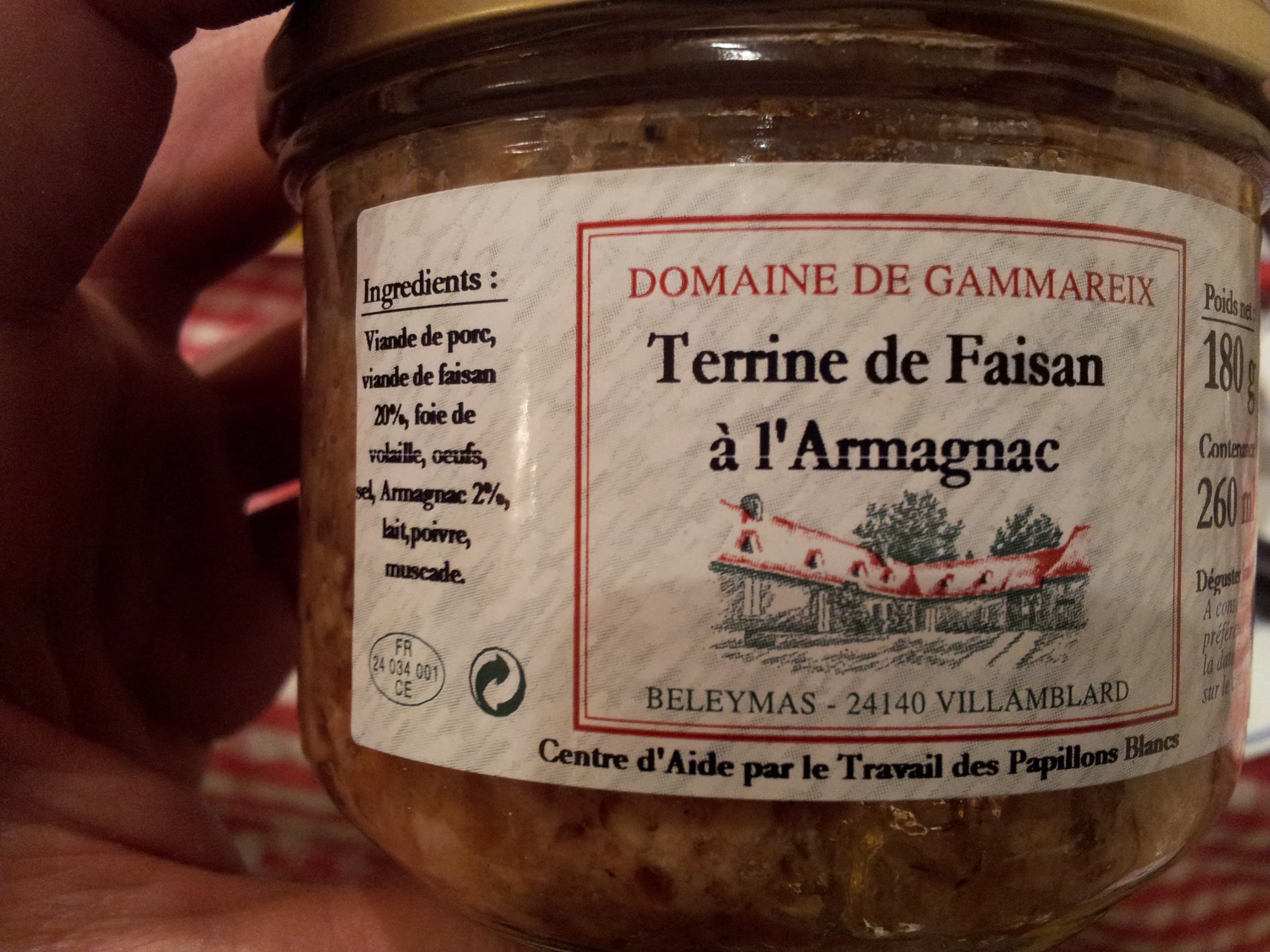 Domaine De Faisan A L Armagnac Terrine de Faisan à l'Armagnac packshot