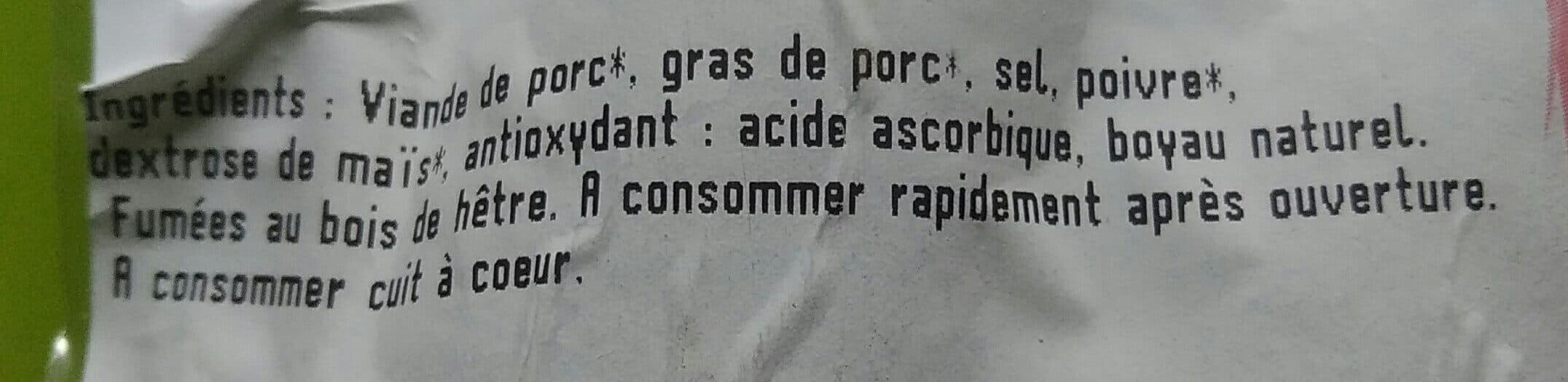 Leader Price Saucisses Fumées bio, de Porc packshot