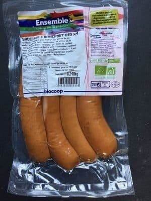 Biocoop Saucisse de Francfort x4 packshot