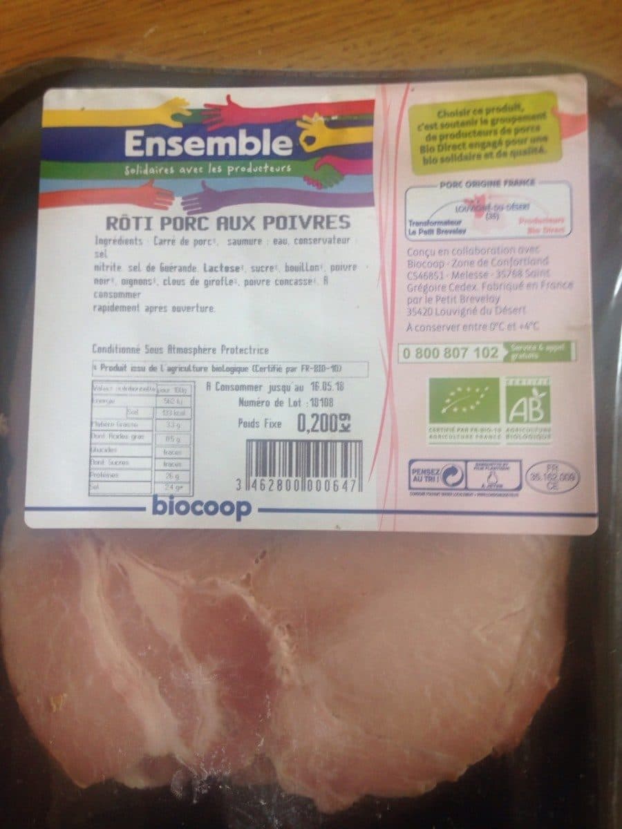 Biocoop Rôti de porc aux poivres packshot