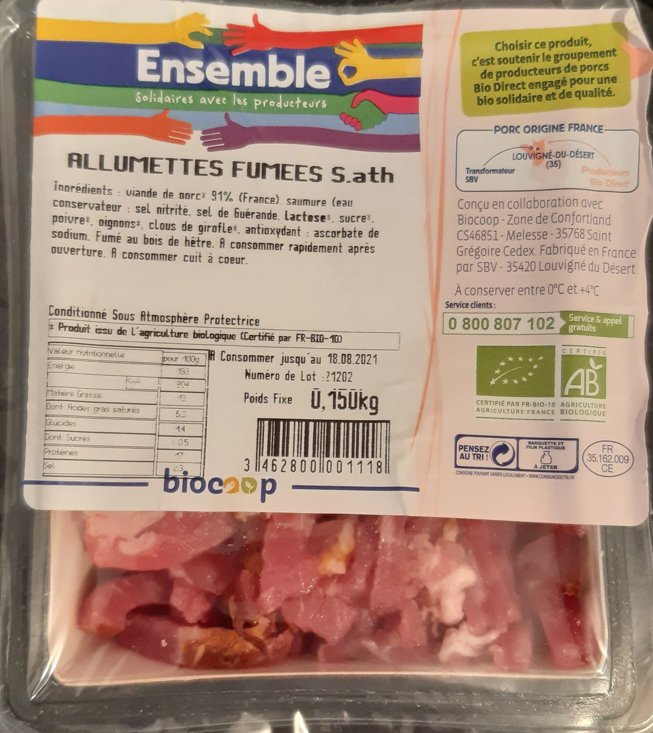 Biocoop Allumettes Echine packshot