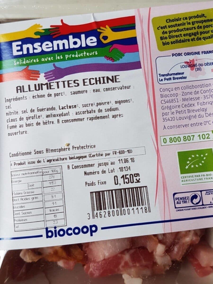 Biocoop Allumettes Echine packshot