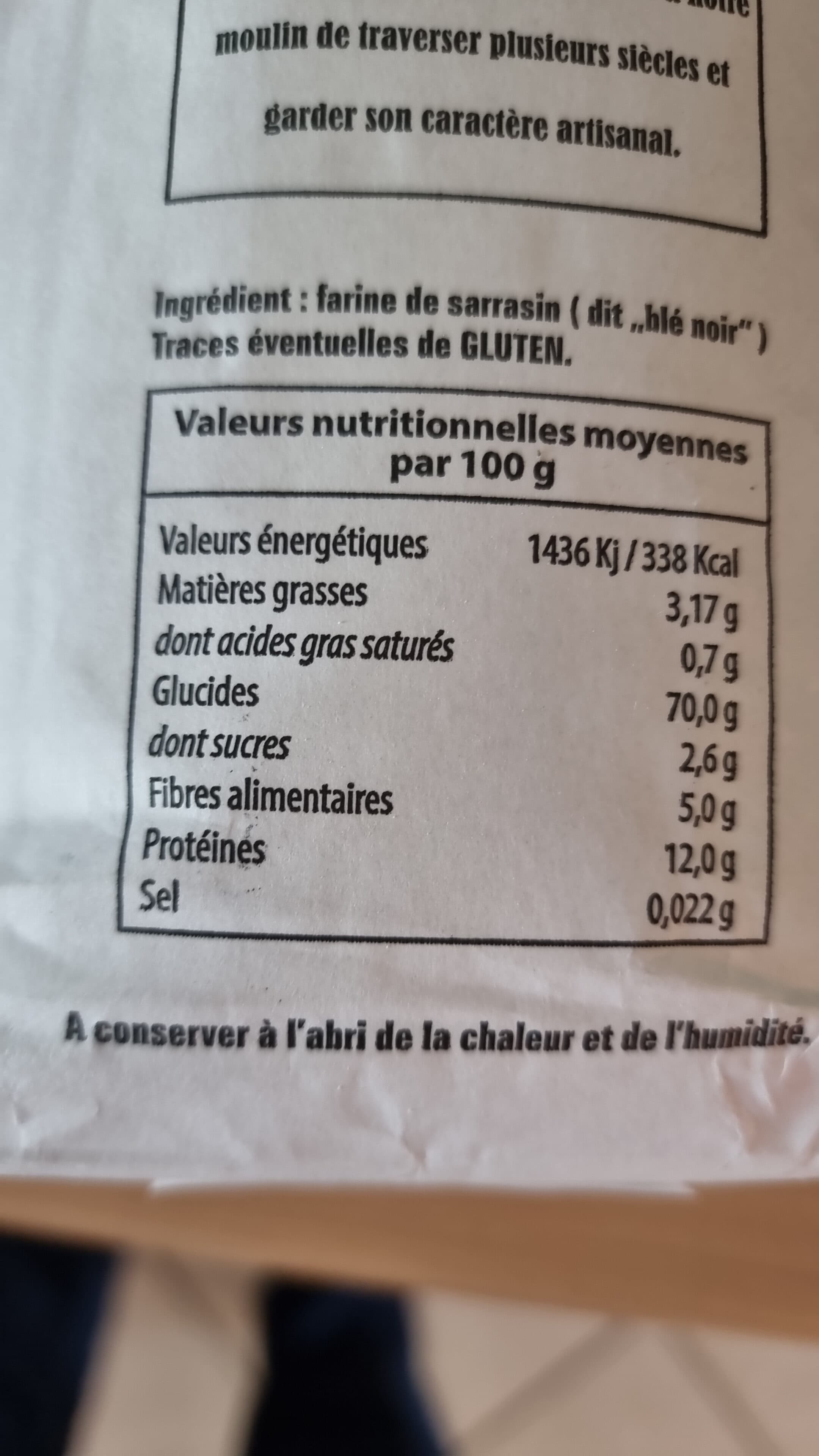 Moulin de Restaudran Farine de blé noir packshot