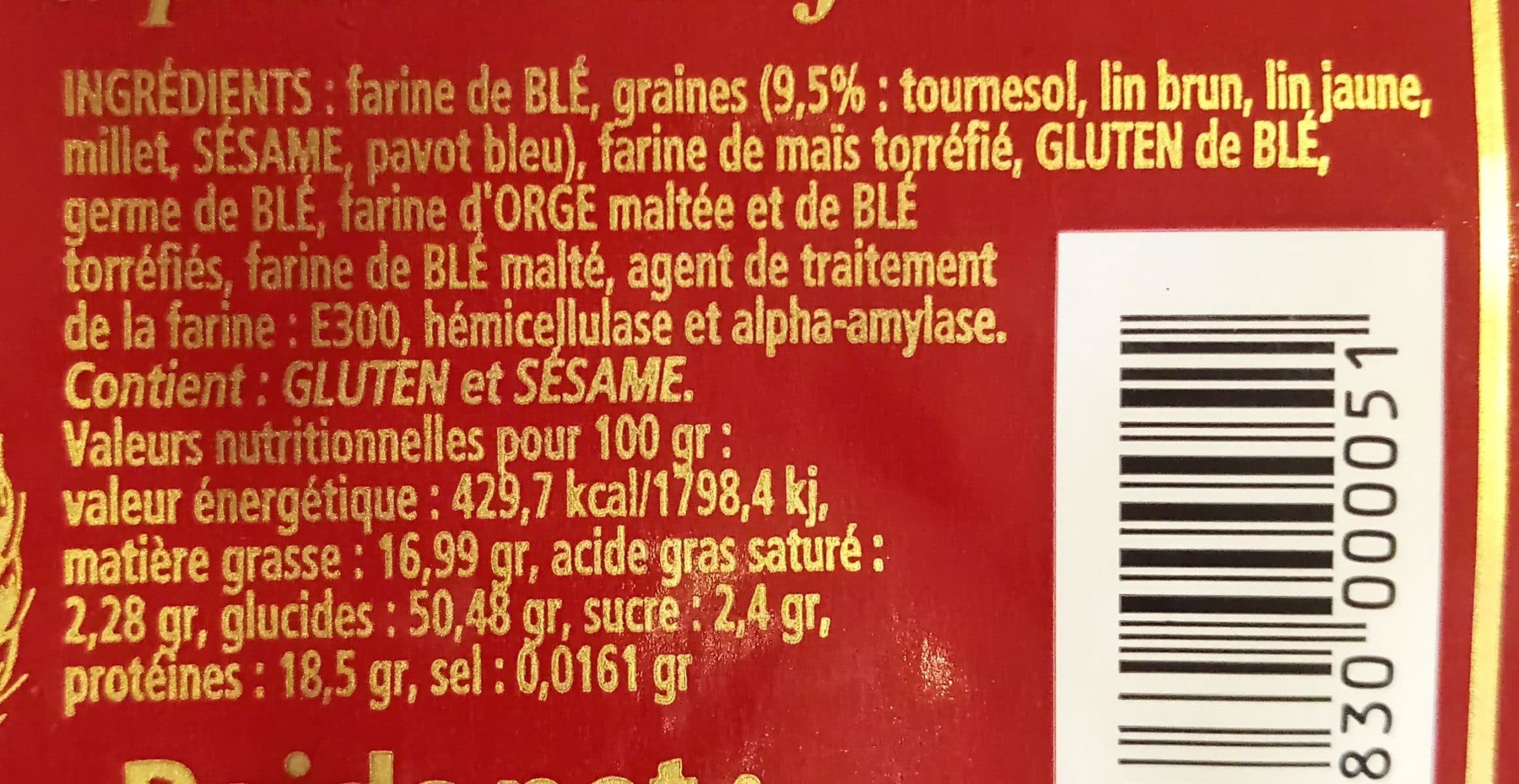 Open Food Facts Farine multi-céréales et grains packshot