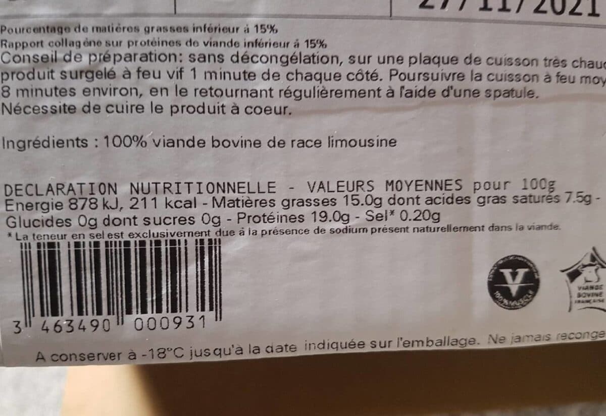 Convivial 18 Steack hachés pur boeuf packshot