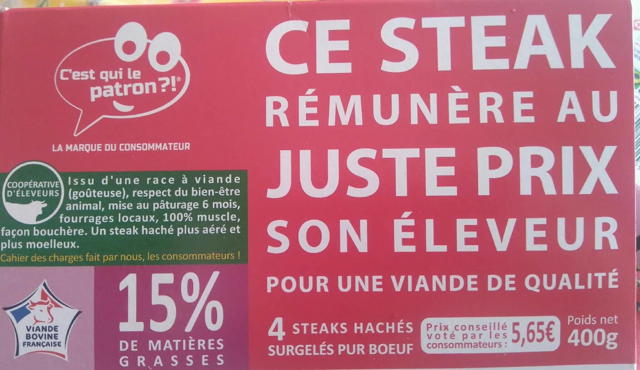 C'est qui le Patron ?! Steaks hachés 15% packshot
