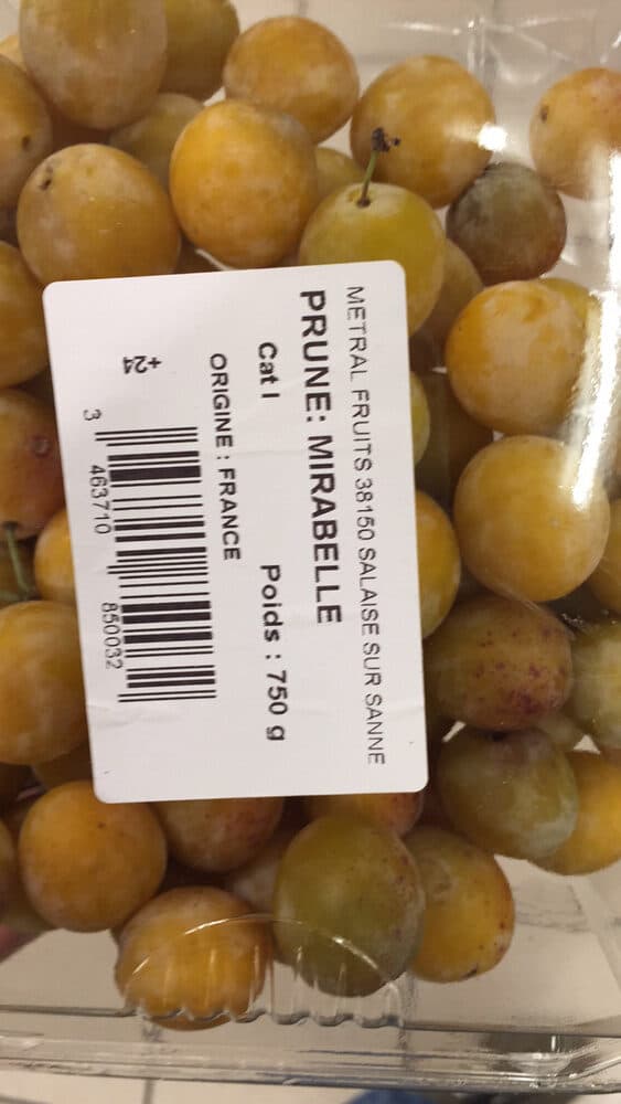 Open Food Facts Metral Fruits Prune Mirabelle packshot