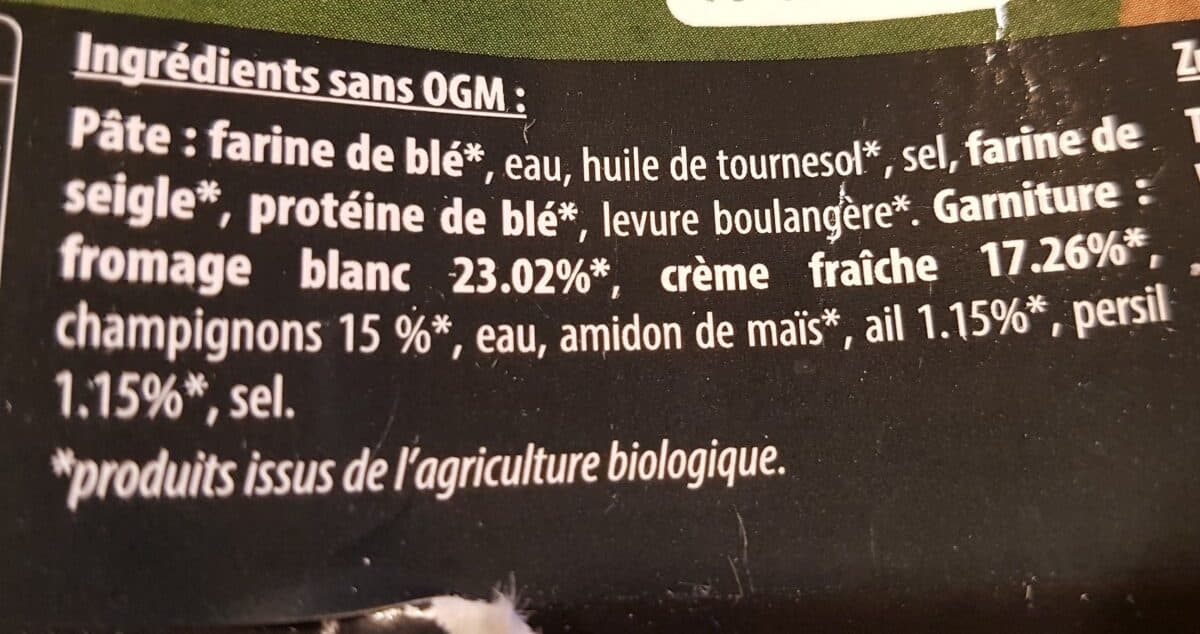 Open Food Facts Flammekueche Champignons BIO - Tarte flambée Champignons BIO packshot