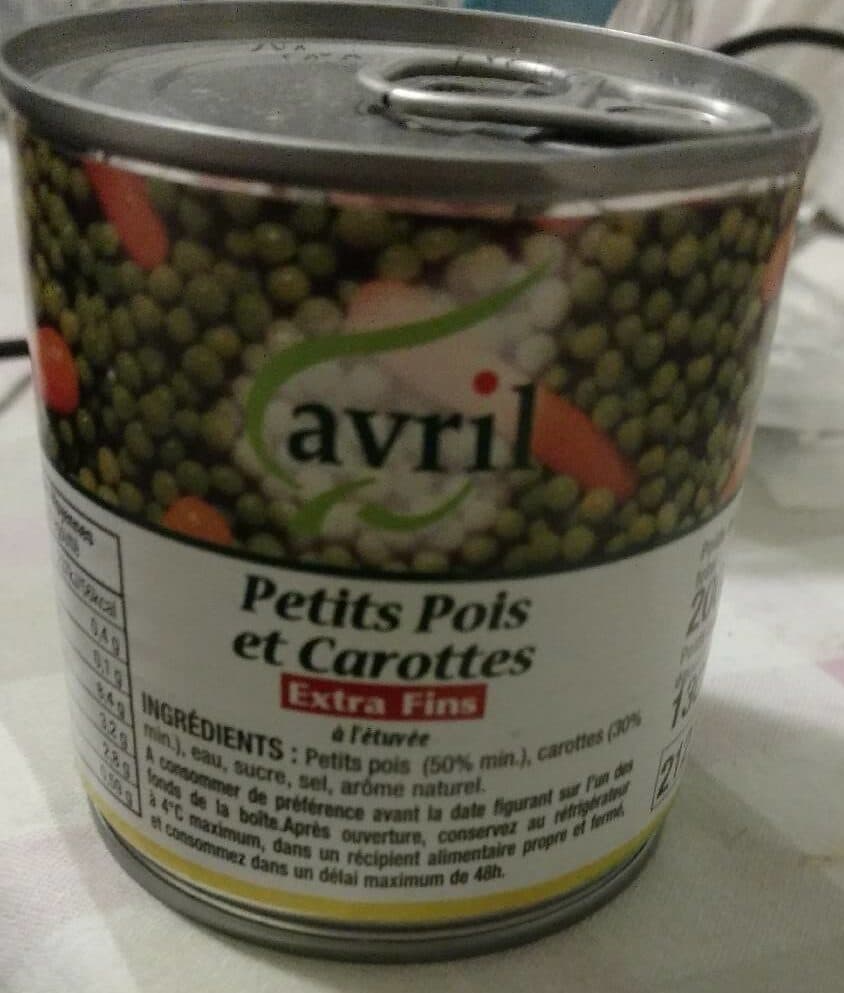 Avril Petits pois carottes packshot