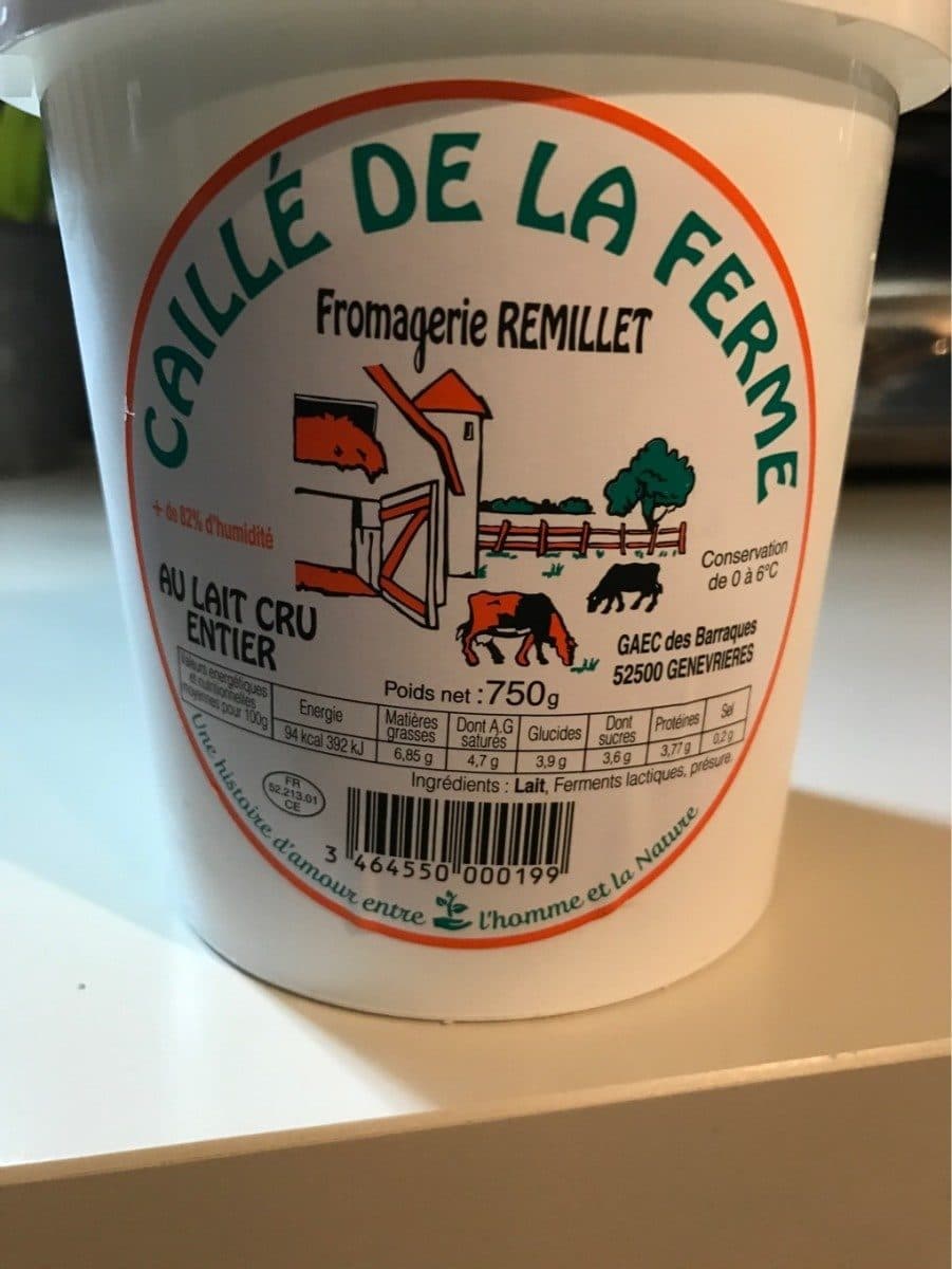 Open Food Facts Caillé de la ferme packshot