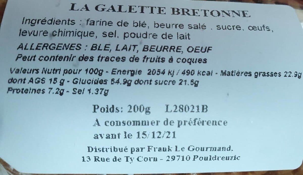 Open Food Facts La Galette Bretonne packshot