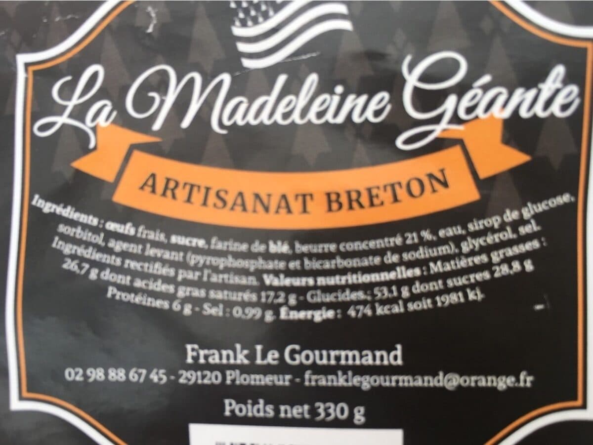 Open Food Facts La Madeleine Géante packshot