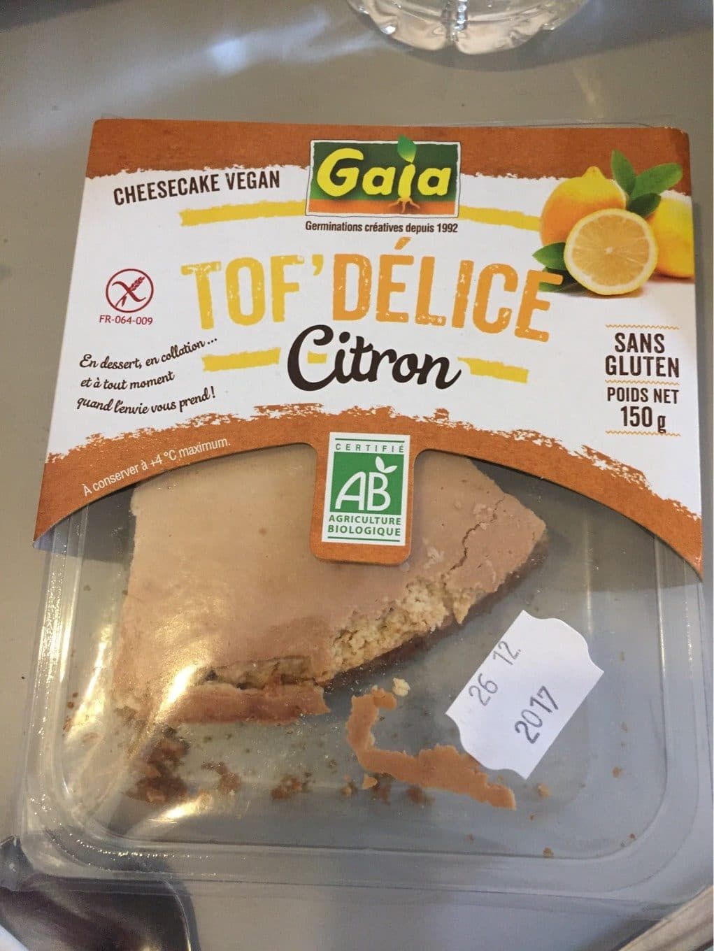 Gai 150G Tof'delice Citron packshot