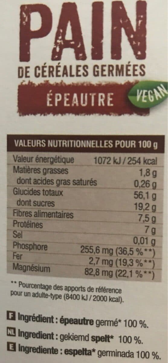 GAIA Pain de Céréales Germées - Épeautre packshot