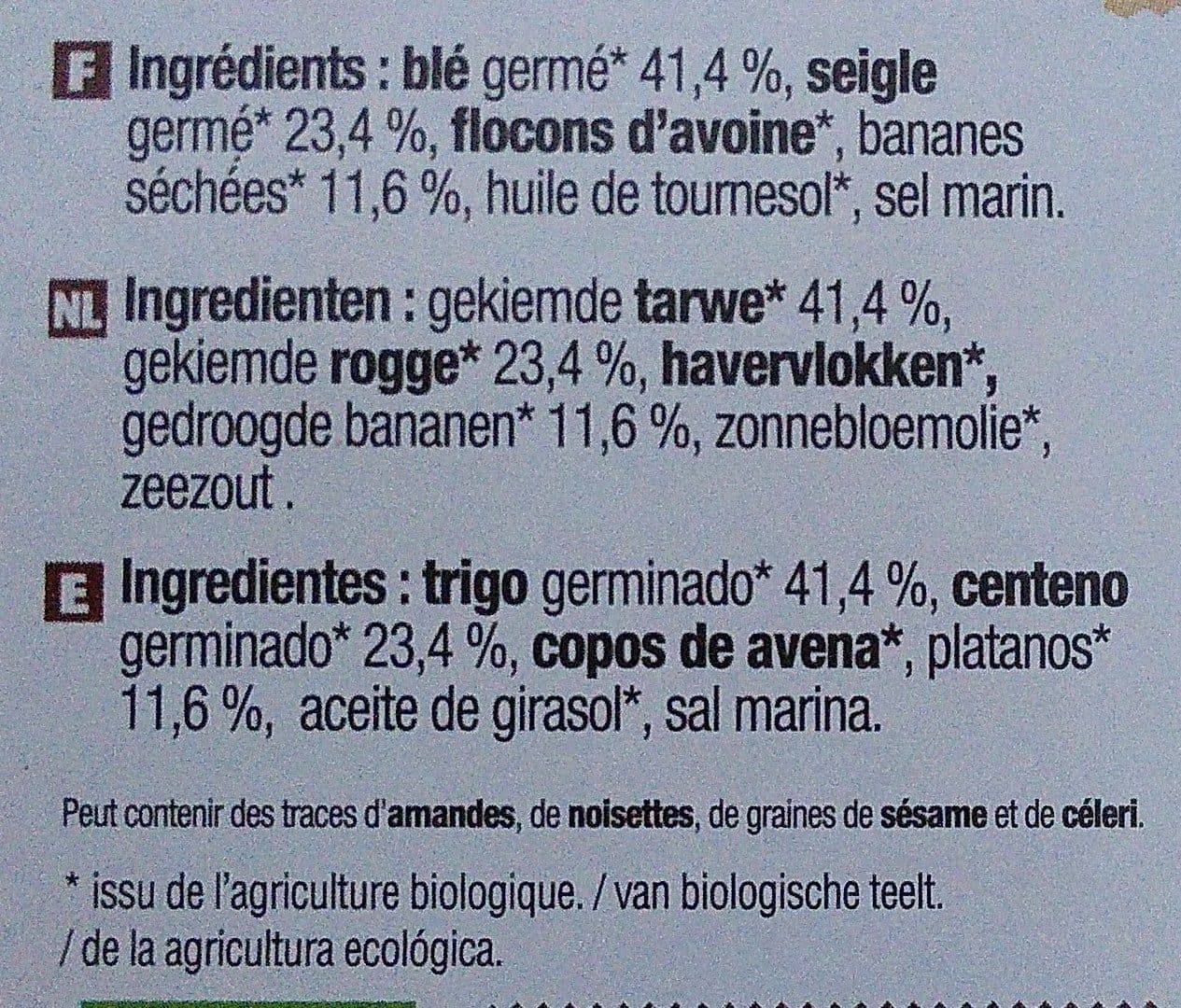 Gaia Galettes de Céréales Germées à la Banane packshot