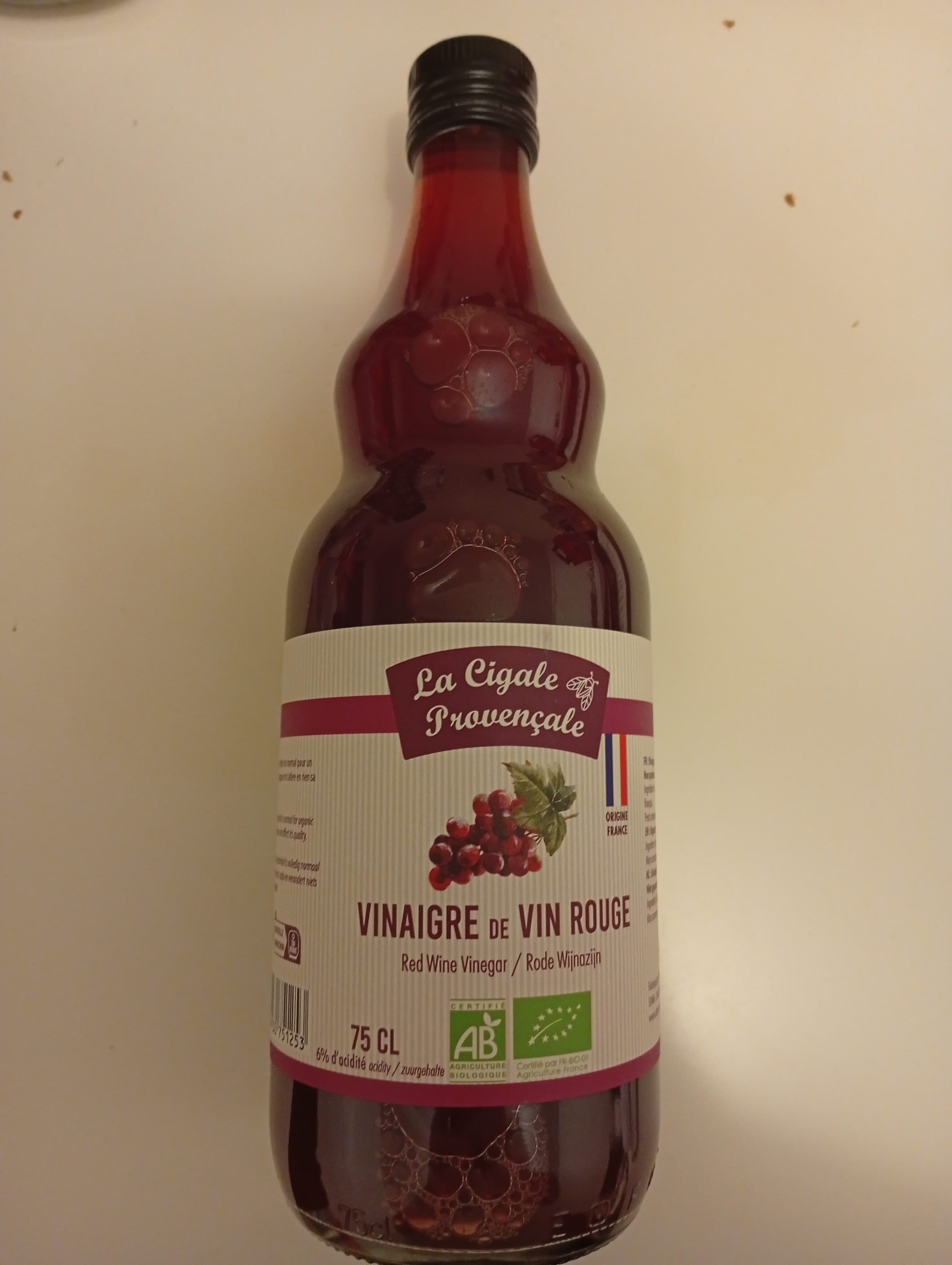 La Cigale Provencale Vinaigre de vin rouge packshot