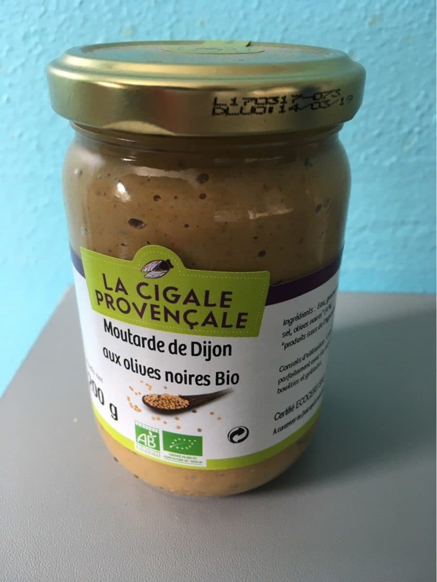 La Cigale Provencale Moutarde de Dijon aux olives noires Bio packshot